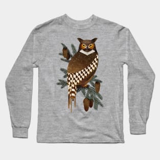 Horned Owl in the Pines Long Sleeve T-Shirt